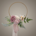 Petite Flower Girl Hoop Bouquet – Burgundy and Blush Wedding Flowers