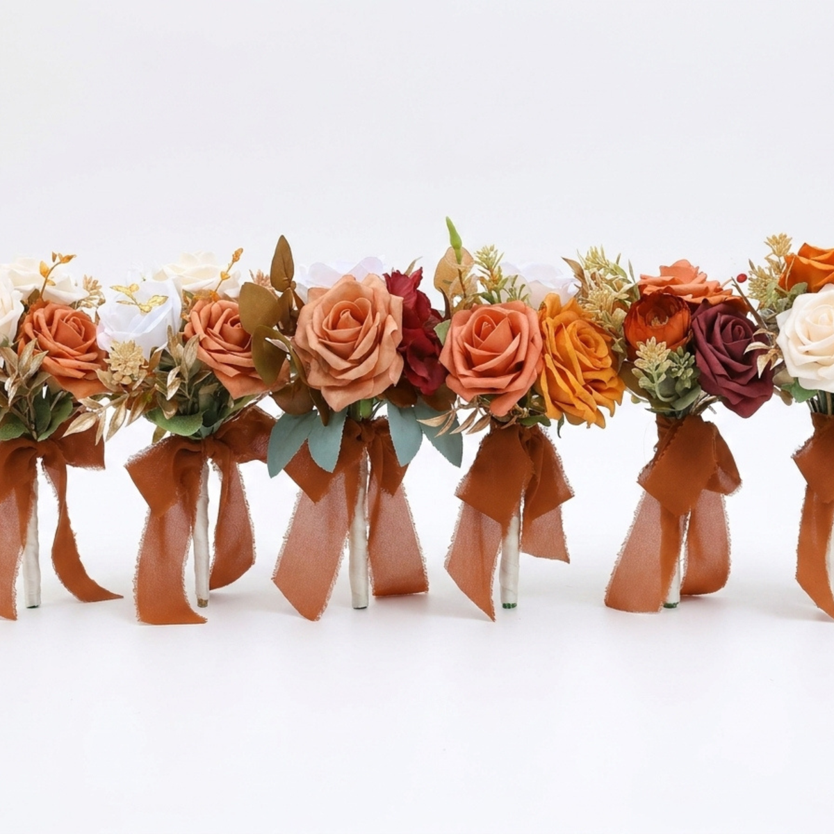 Terracotta Wedding Centerpiece Flowers – Set of 6