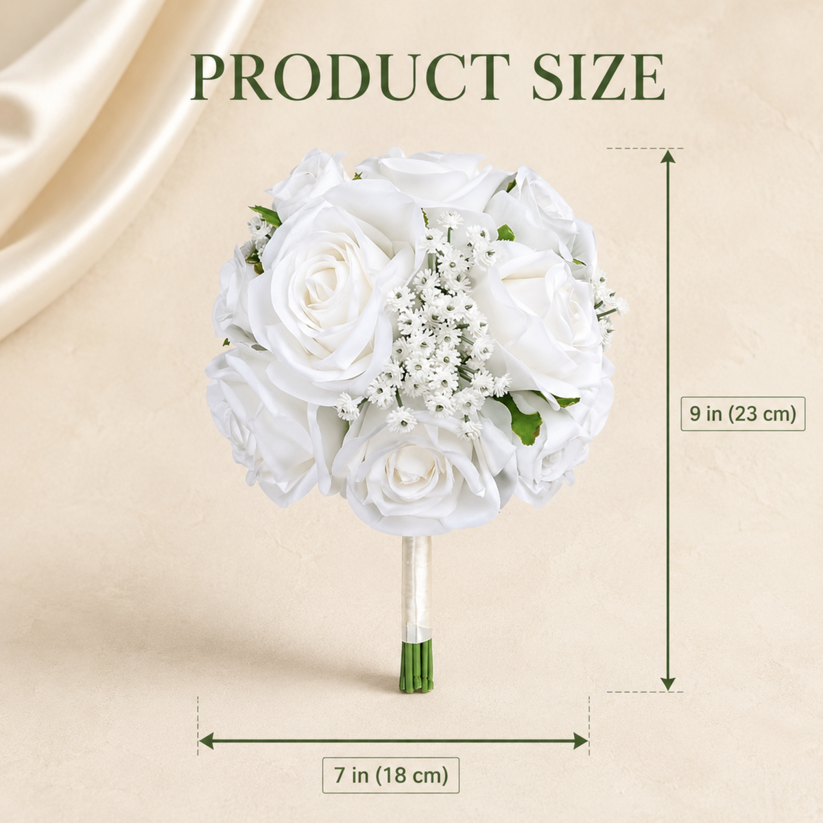 White Silk Rose Bridesmaid Bouquets | Set of 2, 4 or 6