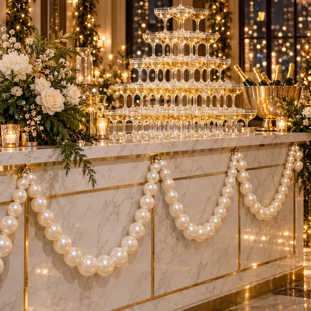 Giant Faux Pearl Garland Kit, White Soft Foam Beads for Wedding Arch