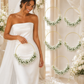 Baby’s Breath Hoop Bouquets – Set of 6 White Floral Wedding Wreaths