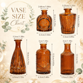 Amber Glass Bud Vase Set