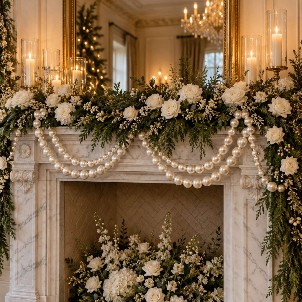 Giant Faux Pearl Garland Kit, White Soft Foam Beads for Wedding Arch