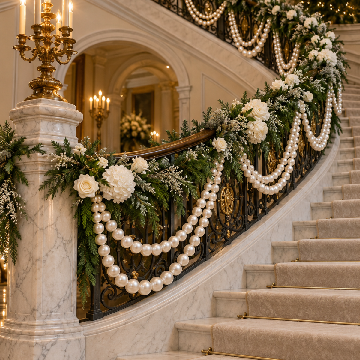 Giant Faux Pearl Garland Kit, White Soft Foam Beads for Wedding Arch