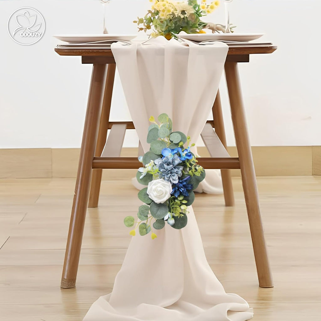 Romantic wedding ceremony flowers for welcome board
