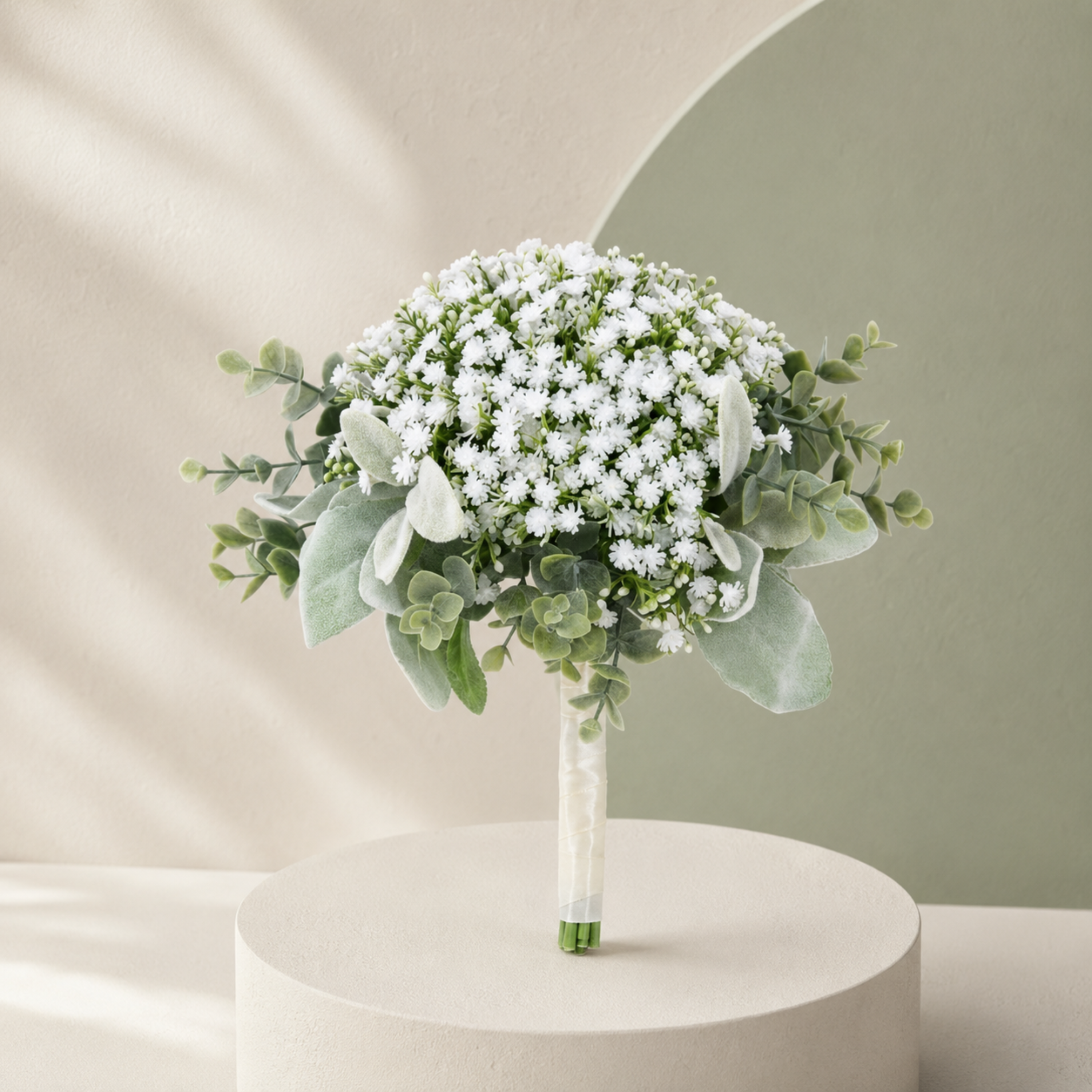 Set of 6 Faux Baby’s Breath Bridesmaid Bouquets