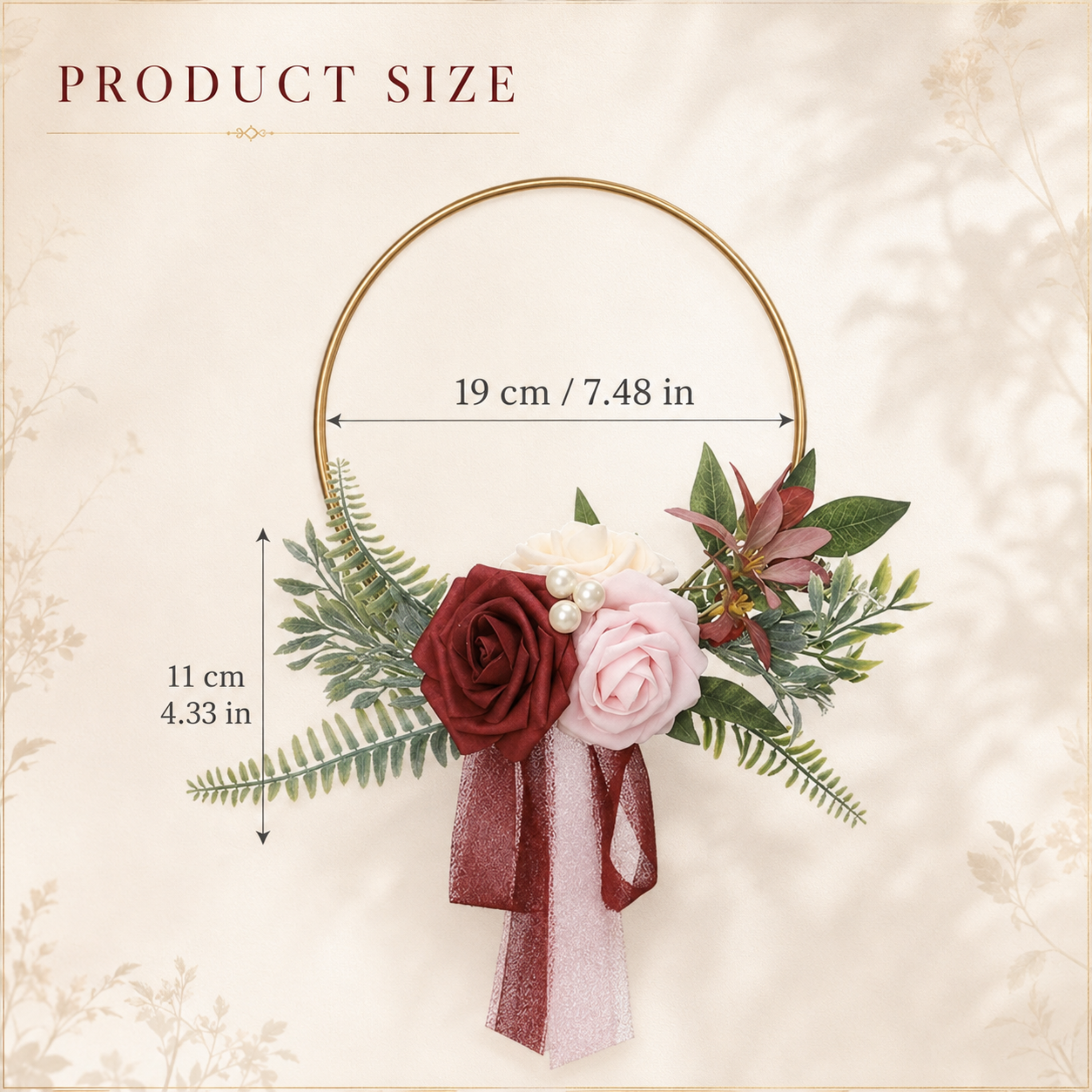 Petite Flower Girl Hoop Bouquet – Burgundy and Blush Wedding Flowers