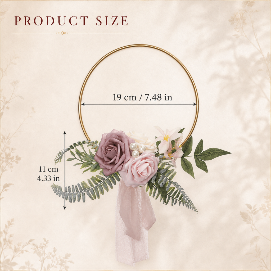 Petite Flower Girl Hoop Bouquet – Burgundy and Blush Wedding Flowers