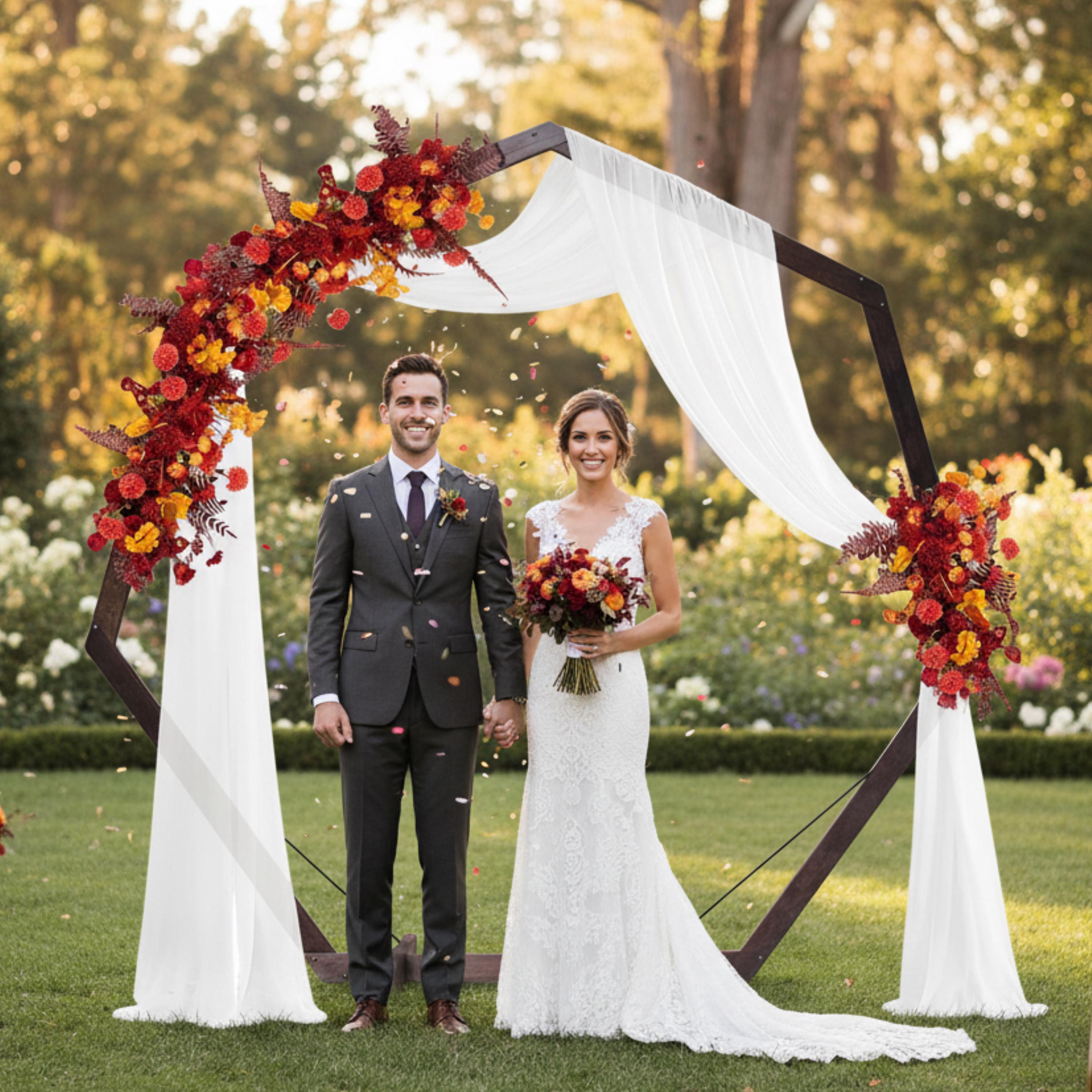 Wedding Arch Wood | 7Ft Heptagon Geometric Arch 