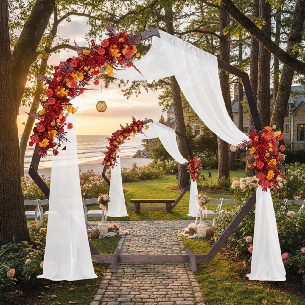 Wedding Arch Wood | 7Ft Heptagon Geometric Arch 