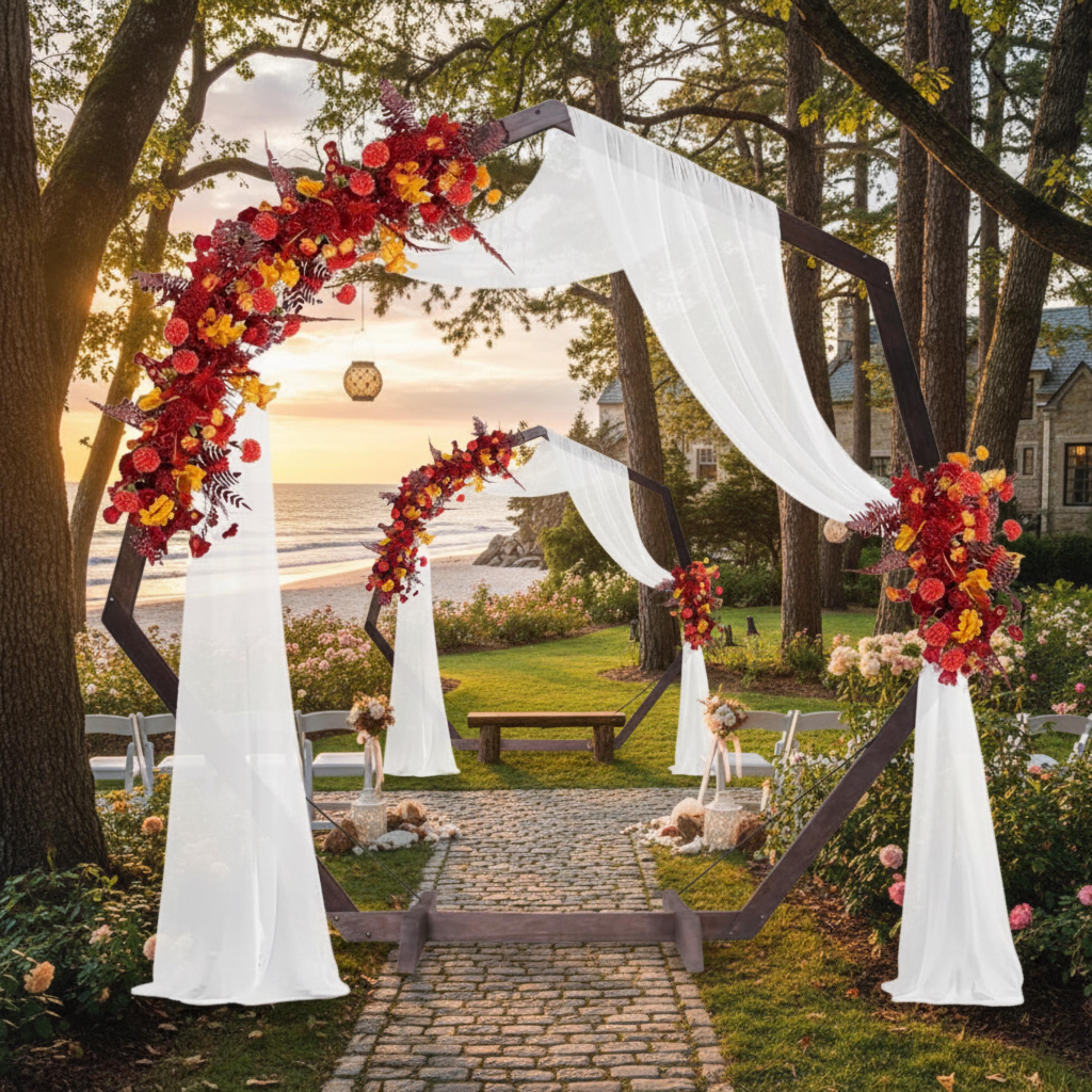 Wedding Arch Wood | 7Ft Heptagon Geometric Arch 