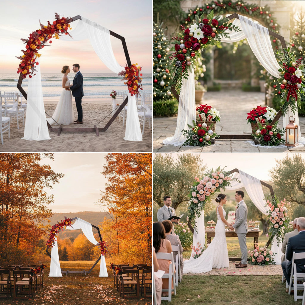 Wedding Arch Wood | 7Ft Heptagon Geometric Arch 