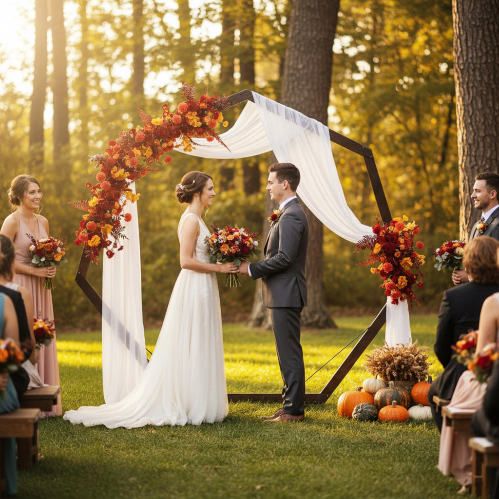 Wedding Arch Wood | 7Ft Heptagon Geometric Arch 