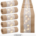 Console Table Runner | Burlap Lace Table Runner with LED Lights 