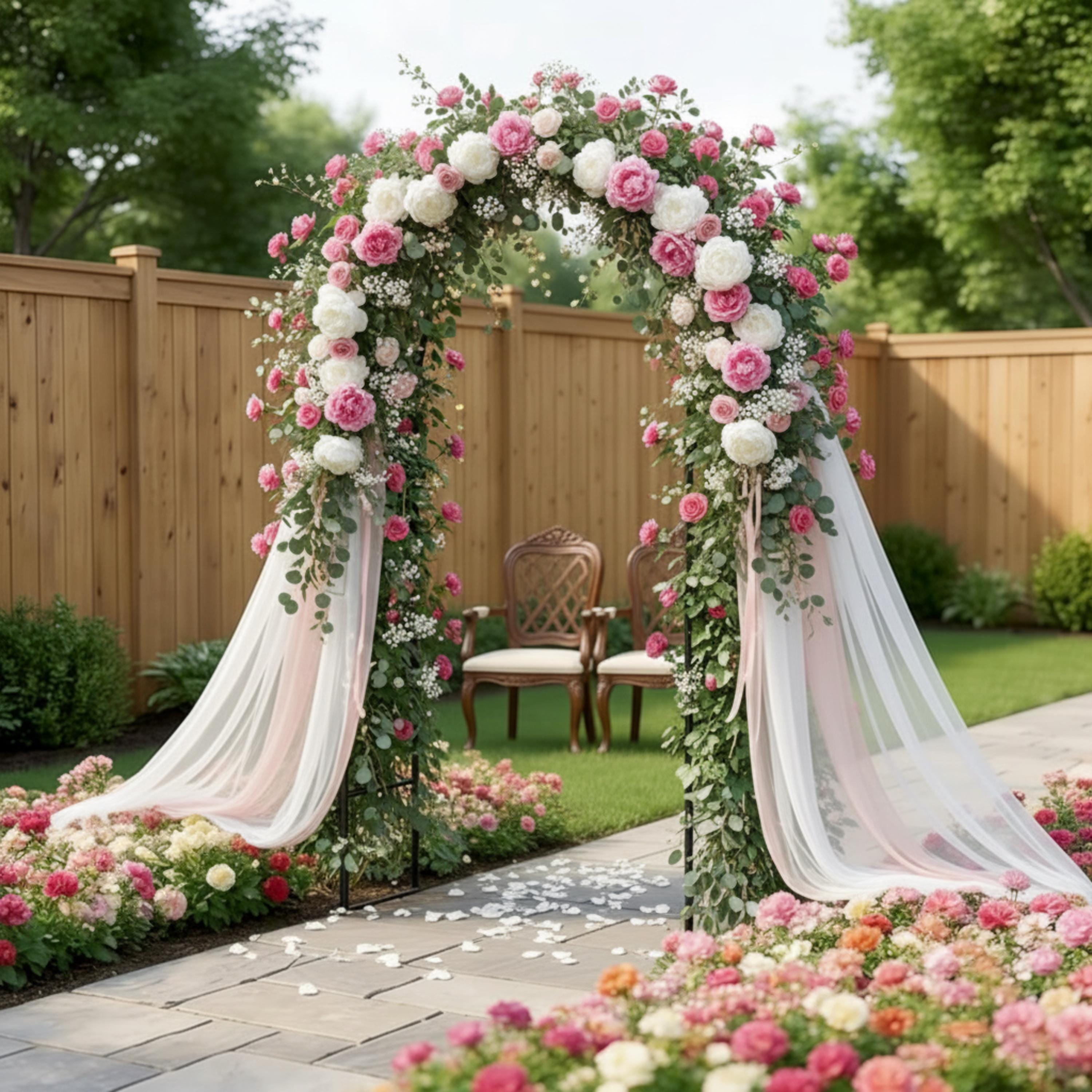 Black Metal Wedding Arch, Outdoor Ceremony Arbor