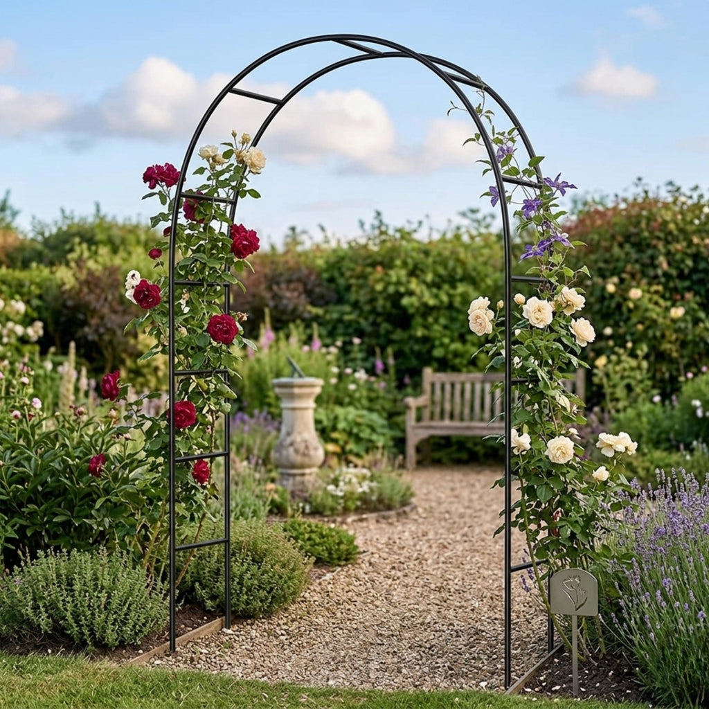 Black Metal Wedding Arch, Outdoor Ceremony Arbor