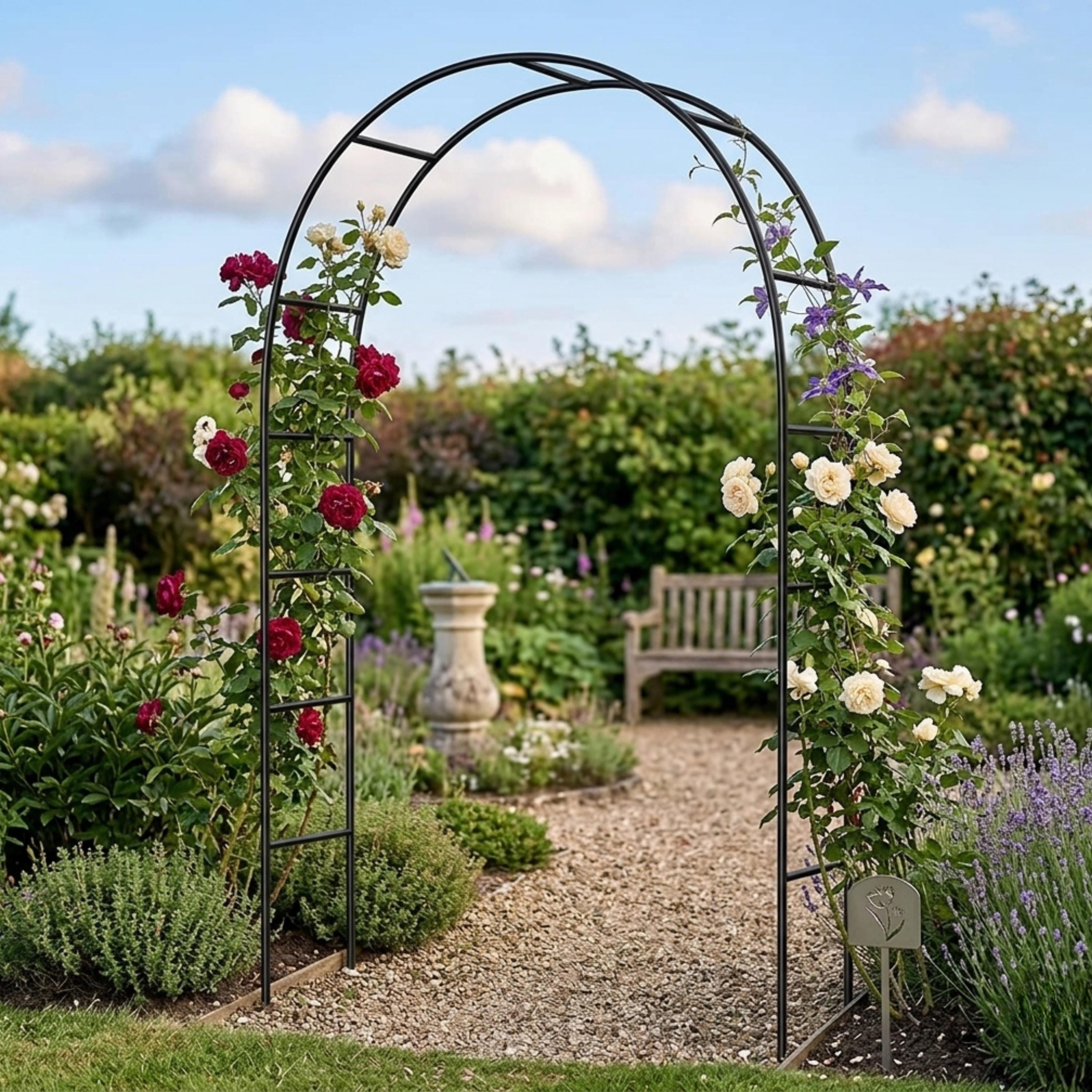 Black Metal Wedding Arch, Outdoor Ceremony Arbor