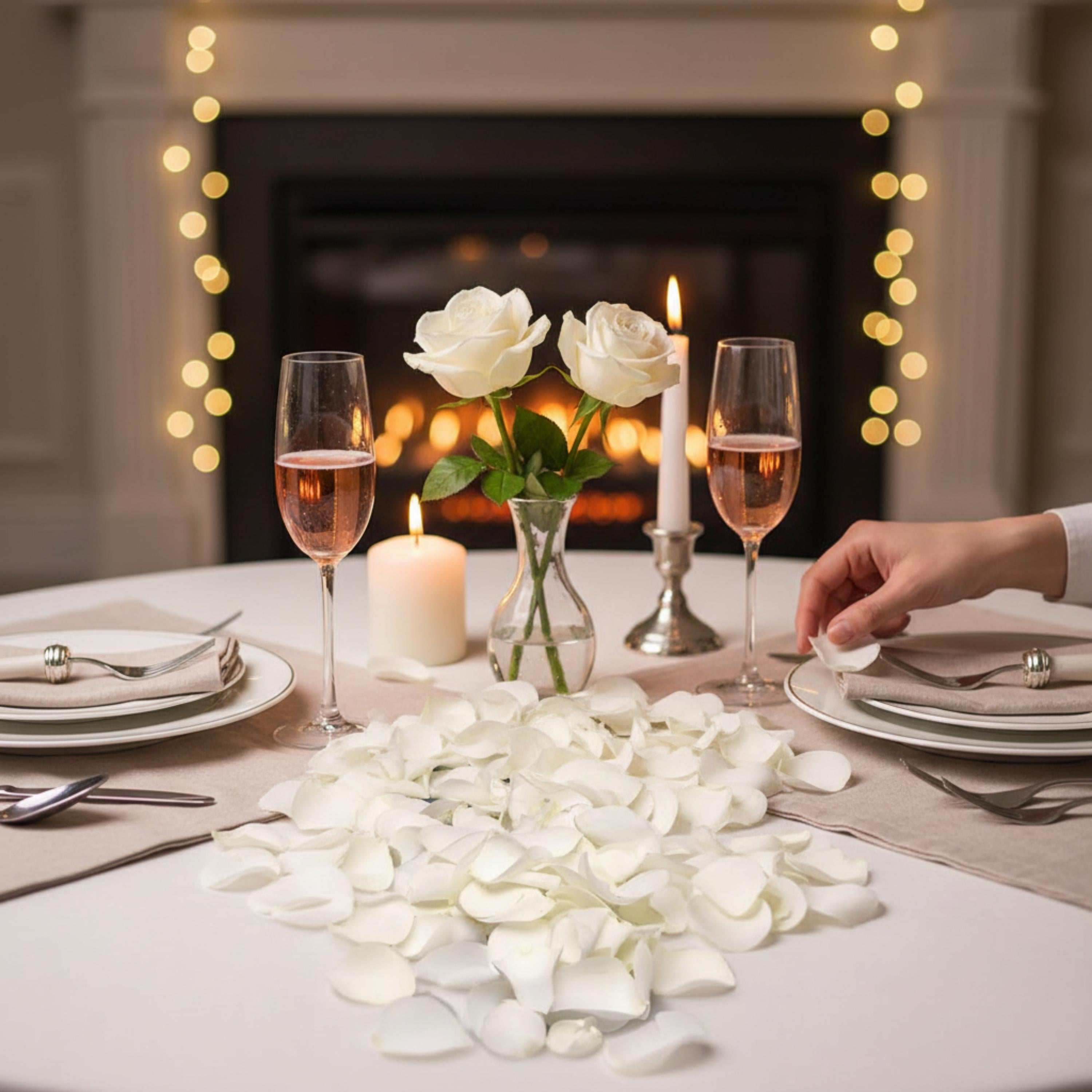 White Preserved Rose Petals, Real Flower Confetti for Wedding Aisle, Proposal Decor, Romantic Table Decor