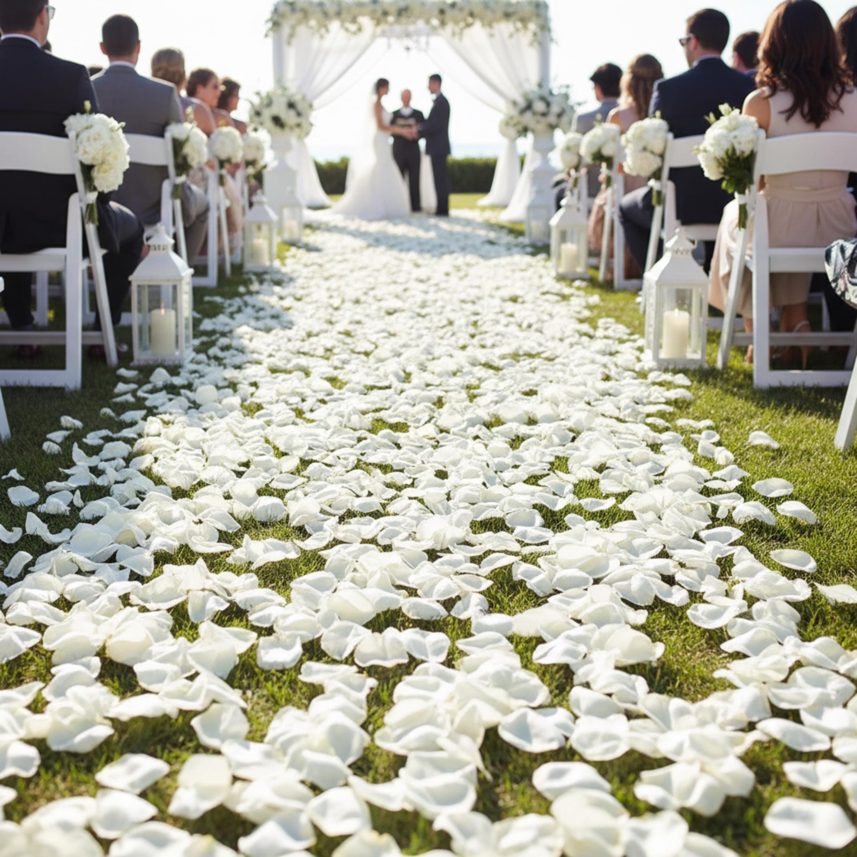 White Preserved Rose Petals, Real Flower Confetti for Wedding Aisle, Proposal Decor, Romantic Table Decor