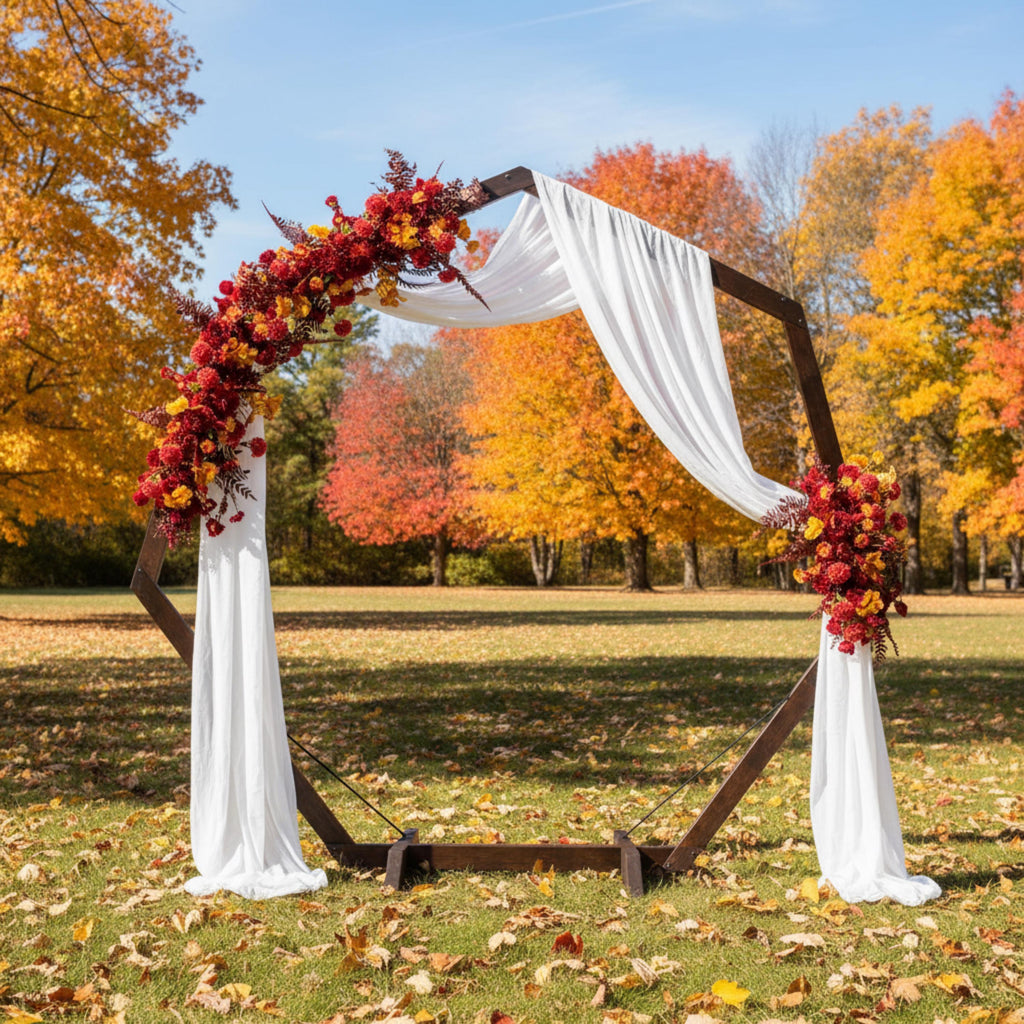 Wedding Arch Wood | 7Ft Heptagon Geometric Arch 