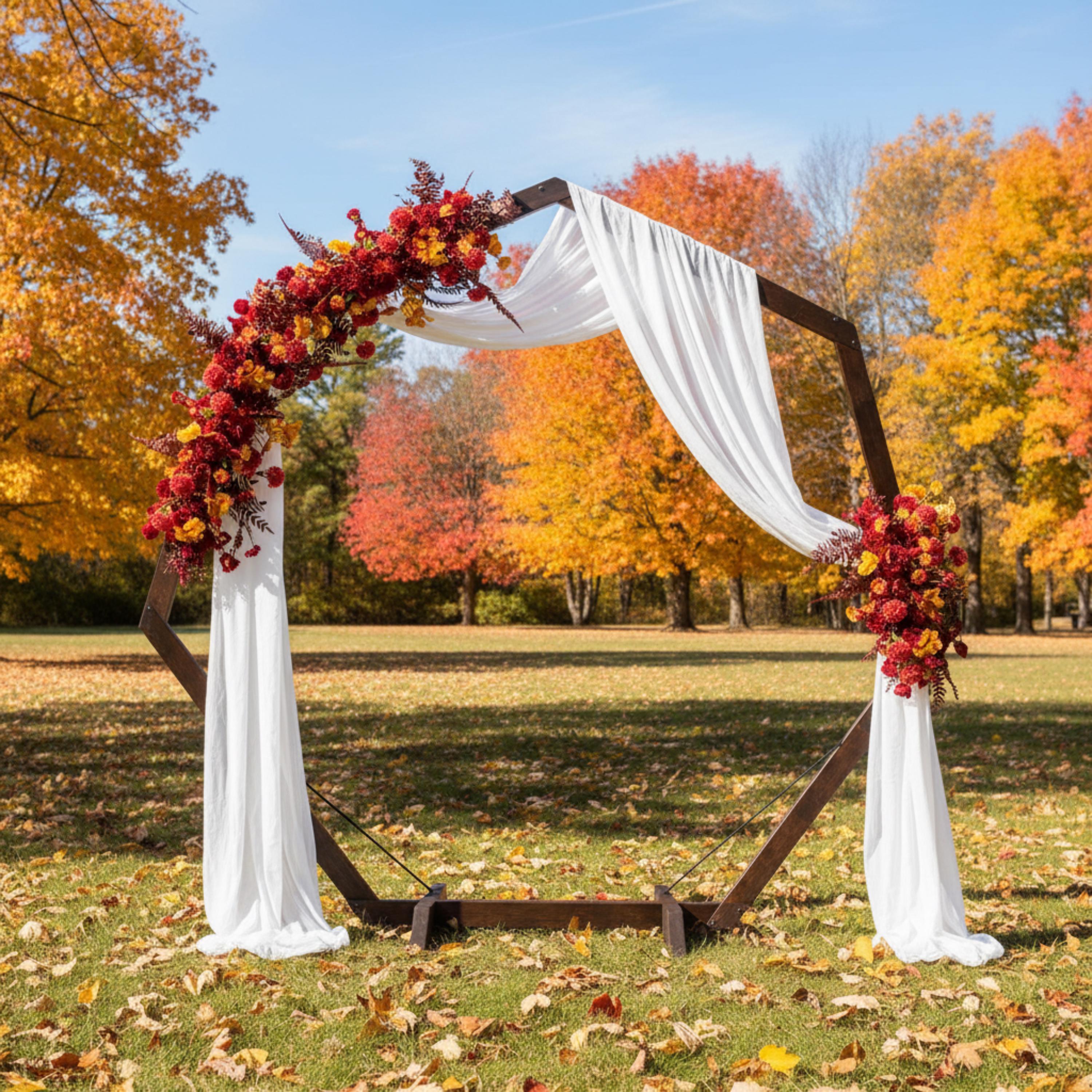 Wedding Arch Wood | 7Ft Heptagon Geometric Arch 