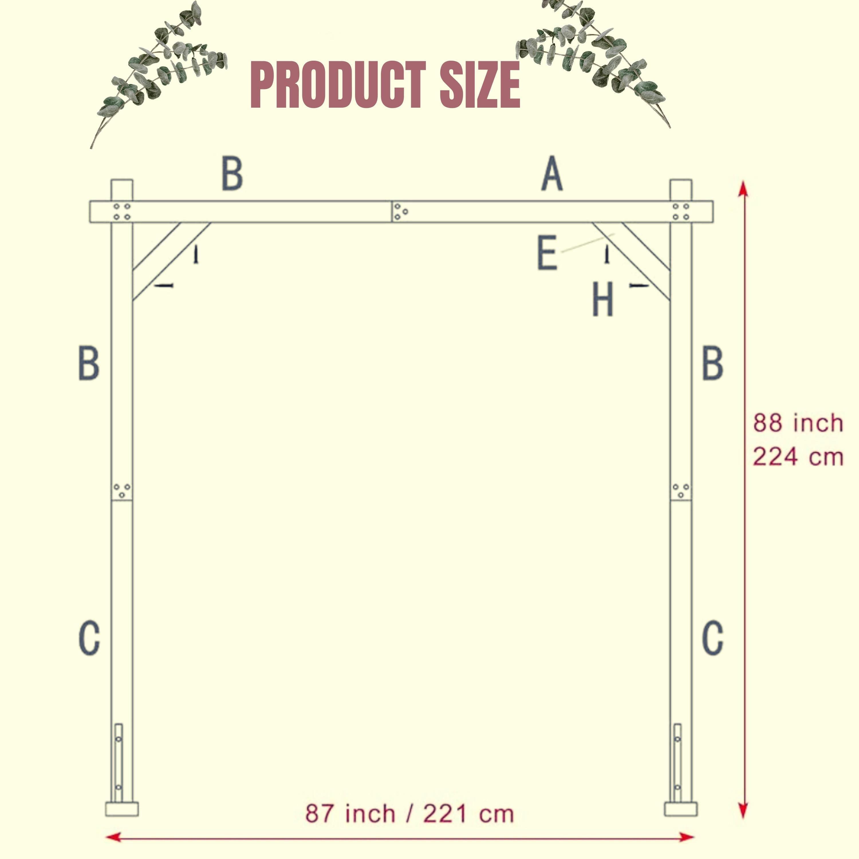 Wedding Arch Wood | 7Ft Rectangular Wooden Arch | Rustic Boho Ceremony Backdrop 