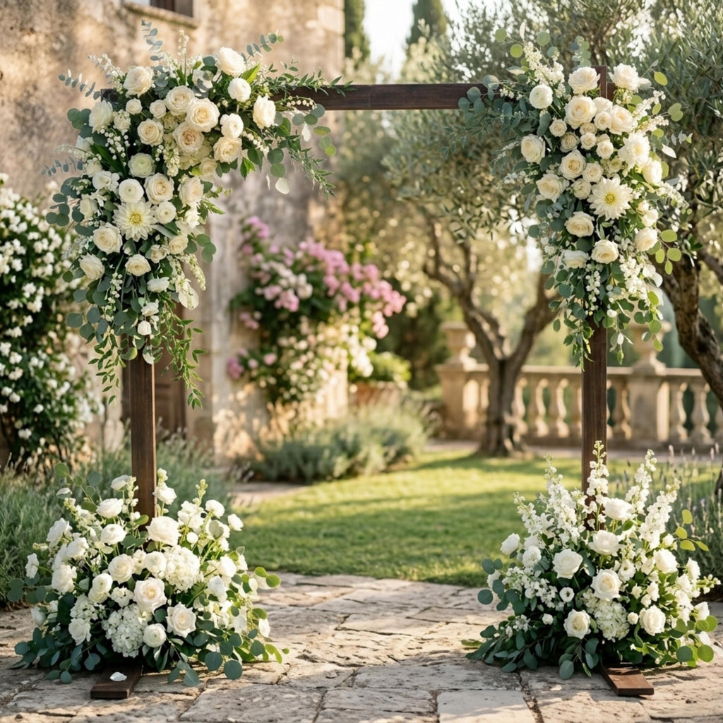 Wedding Arch Wood | 7Ft Rectangular Wooden Arch | Rustic Boho Ceremony Backdrop 