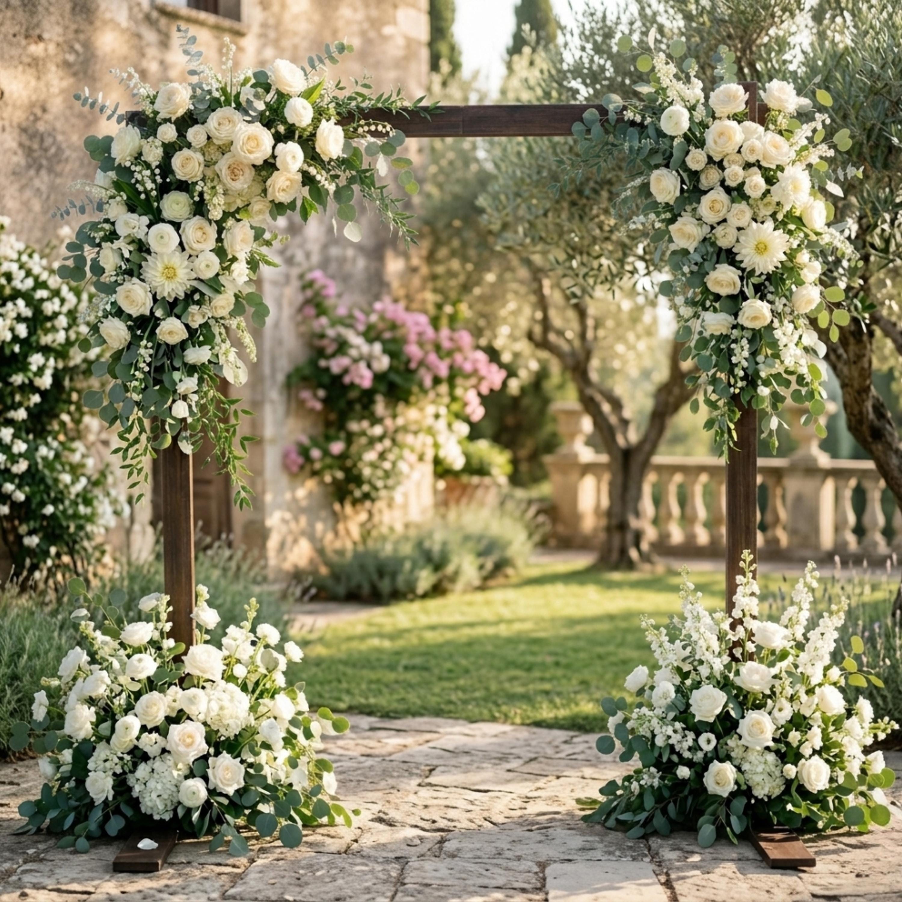 Wedding Arch Wood | 7Ft Rectangular Wooden Arch | Rustic Boho Ceremony Backdrop 