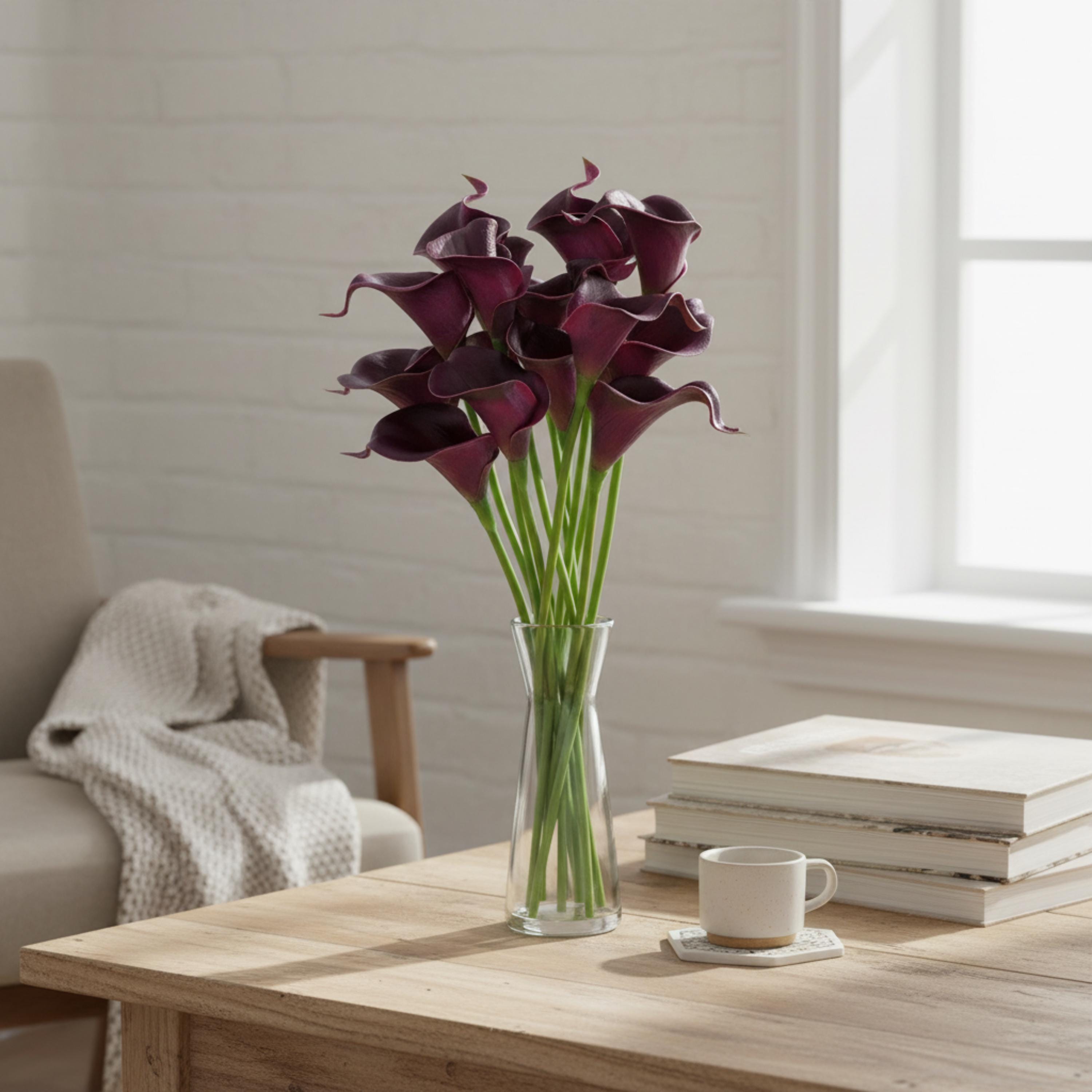Artificial Calla Lily Flowers 10 Pcs, Real Touch Lily Stems, Wedding Bouquet Flowers, DIY Centerpiece Decor