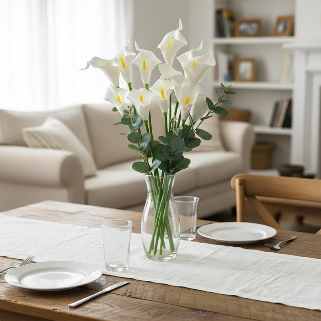 Artificial Calla Lily Flowers 10 Pcs, Real Touch Lily Stems, Wedding Bouquet Flowers, DIY Centerpiece Decor