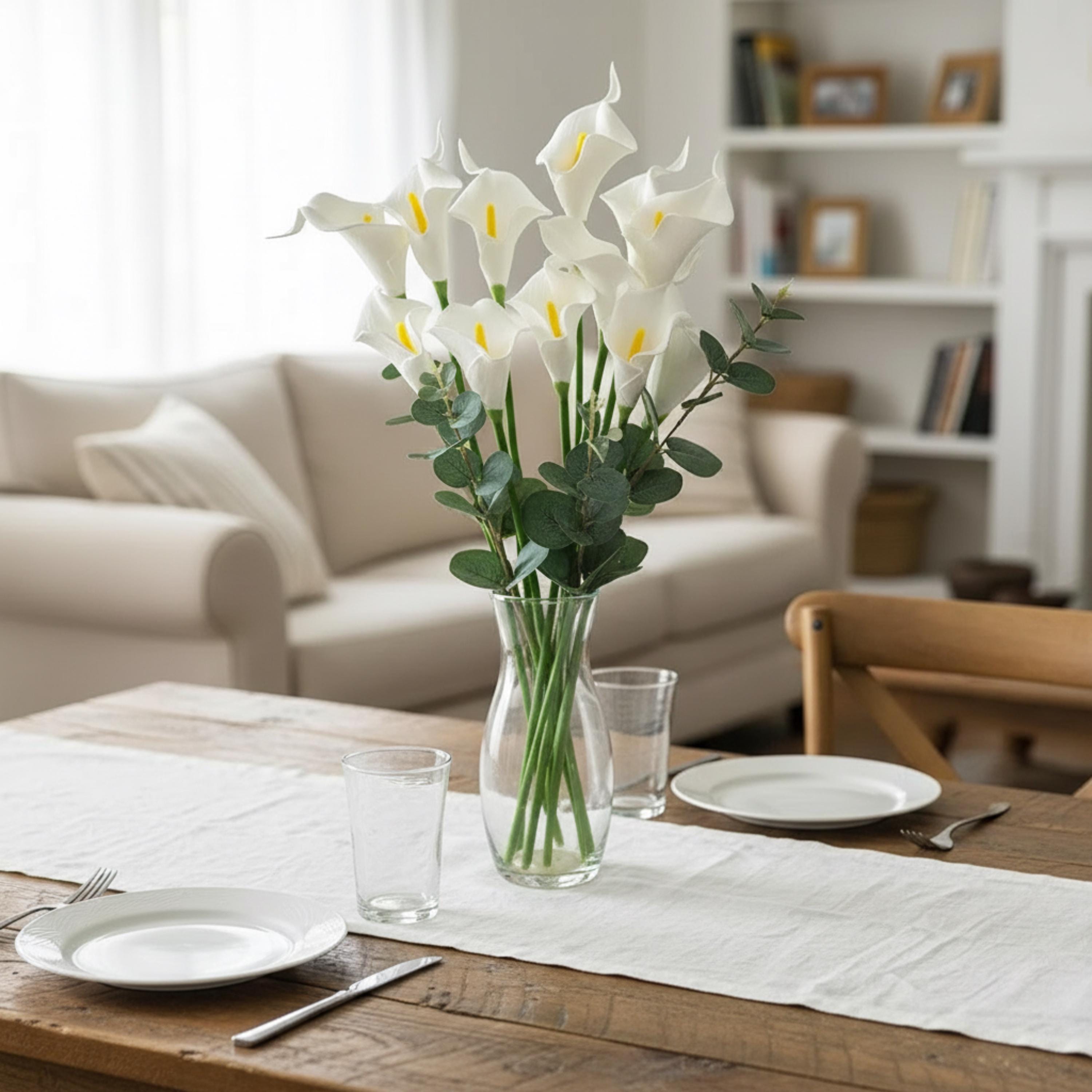 Artificial Calla Lily Flowers 10 Pcs, Real Touch Lily Stems, Wedding Bouquet Flowers, DIY Centerpiece Decor