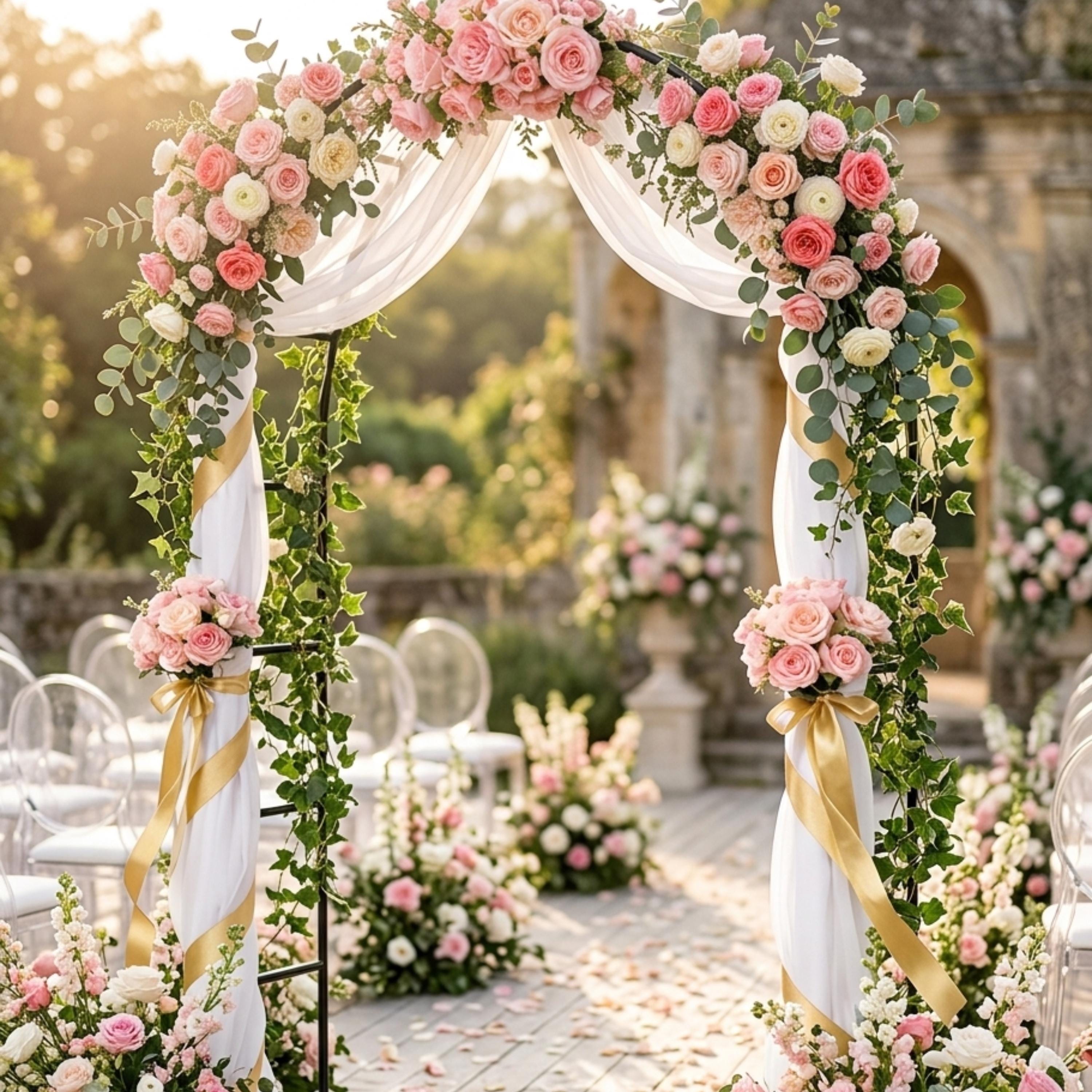 Black Metal Wedding Arch, Outdoor Ceremony Arbor