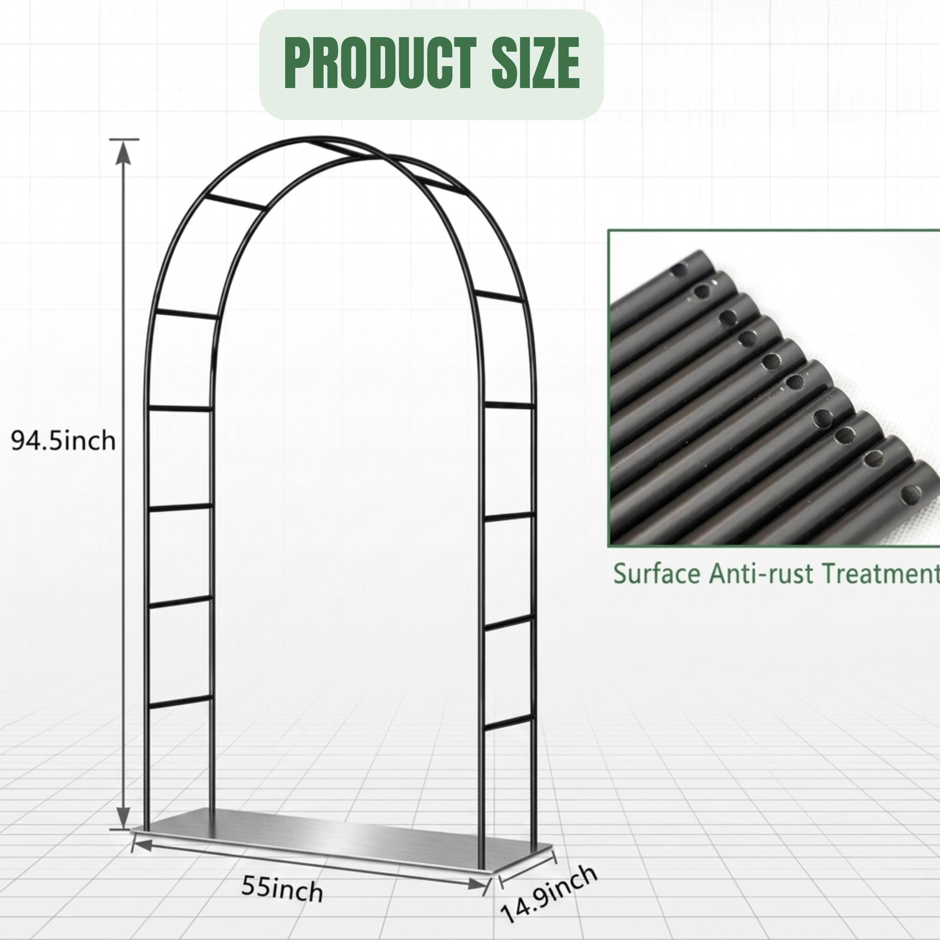 Black Metal Wedding Arch, Outdoor Ceremony Arbor