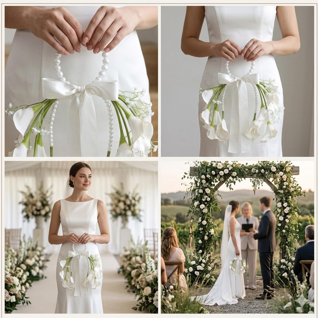 Pearl Handle Calla Lily Bridal Bouquet