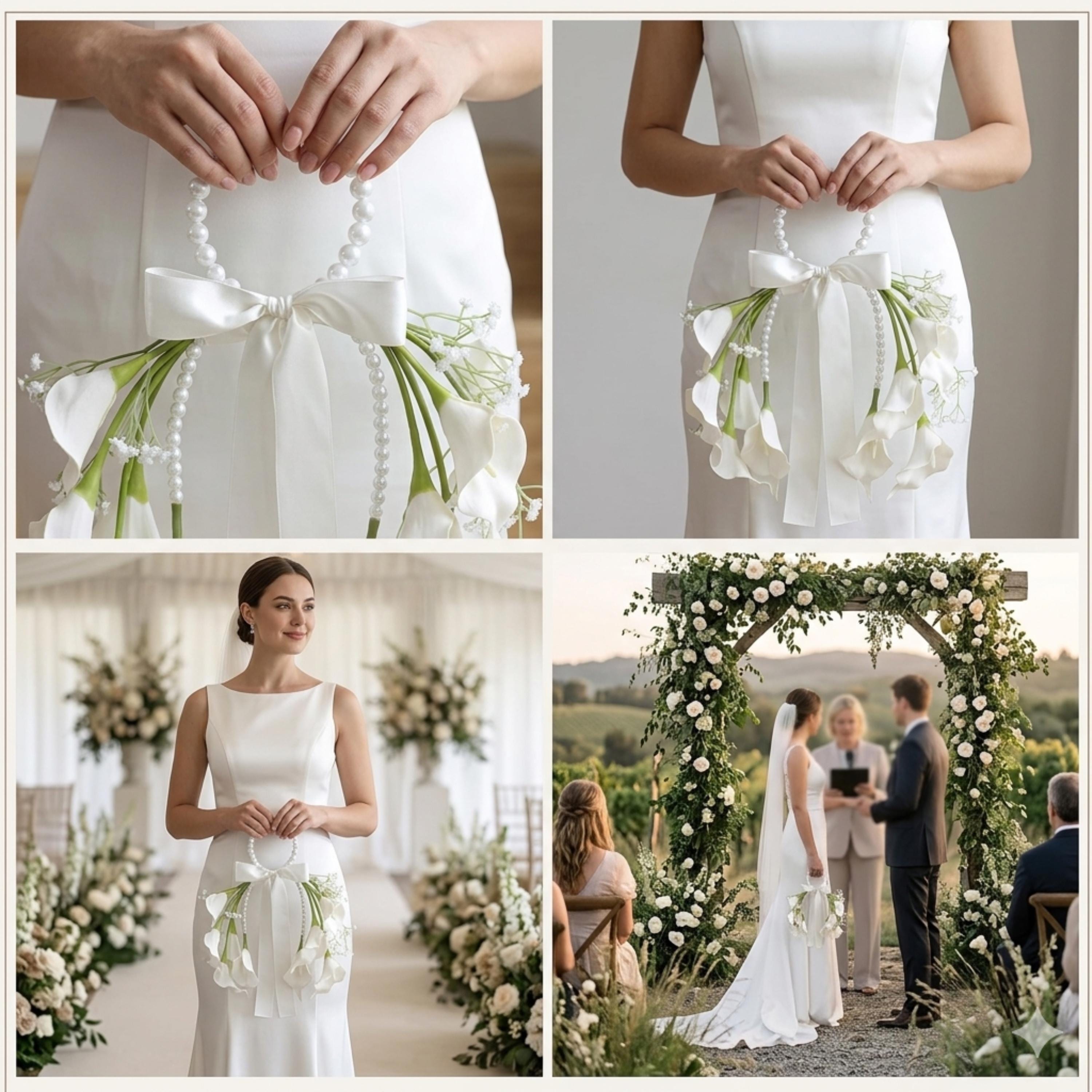 Pearl Handle Calla Lily Bridal Bouquet