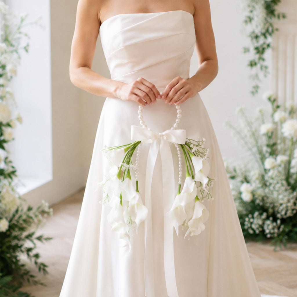 Pearl Handle Calla Lily Bridal Bouquet