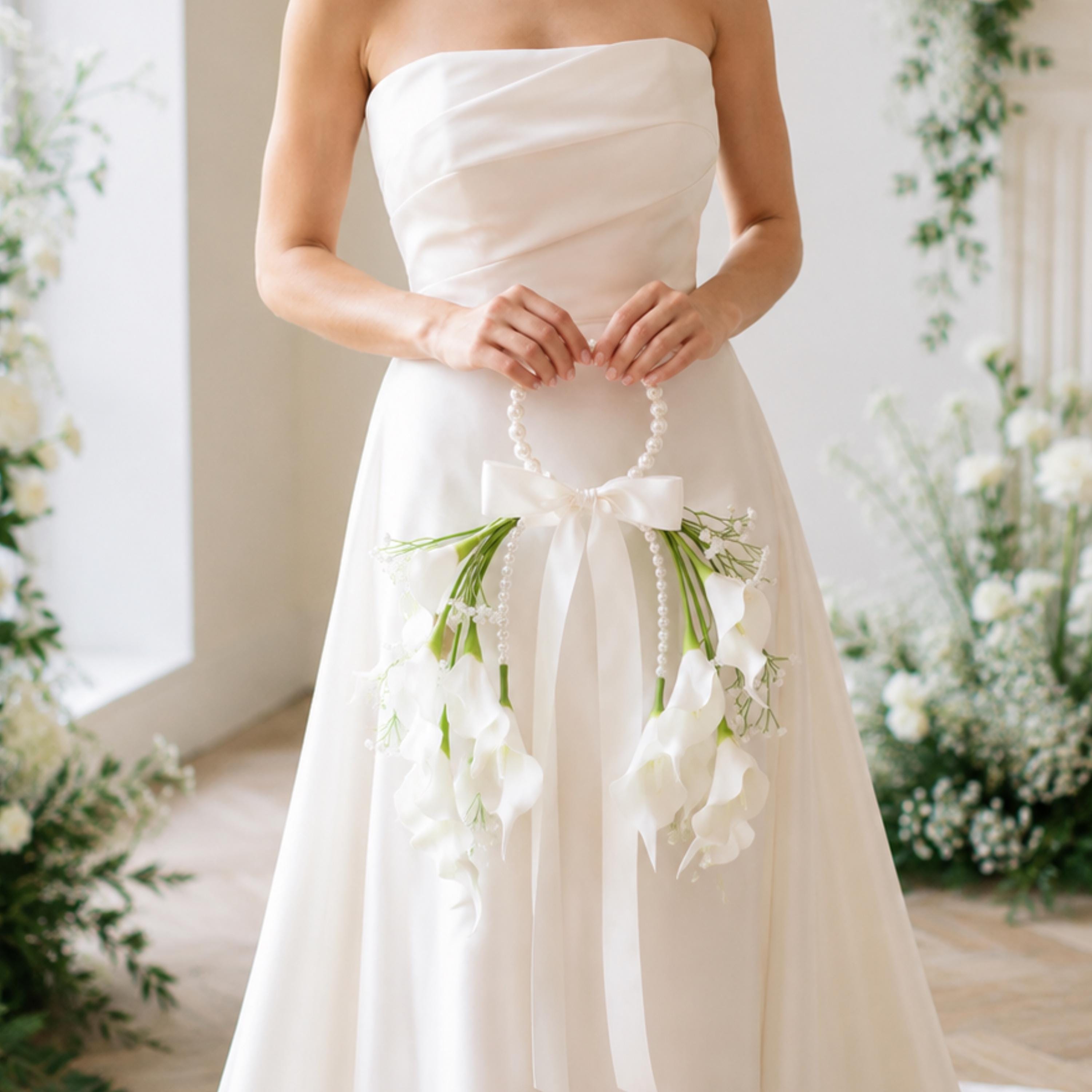 Pearl Handle Calla Lily Bridal Bouquet
