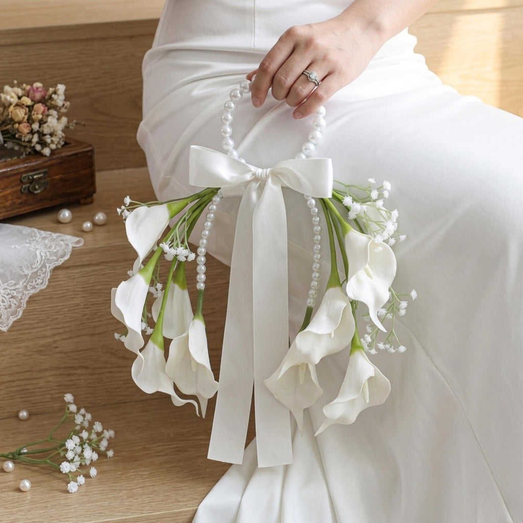 Pearl Handle Calla Lily Bridal Bouquet